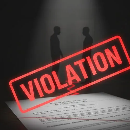 court order violation in child custody case