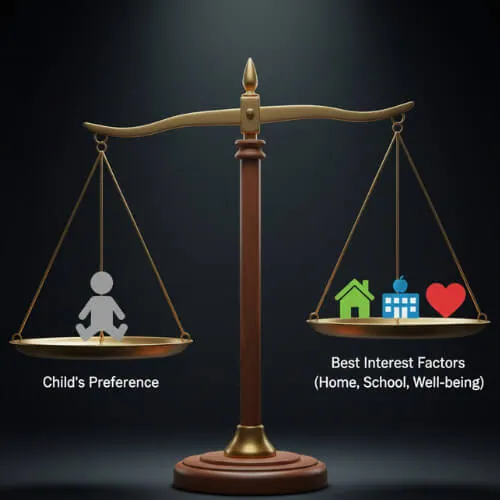 judge balancing child preference with best interest factors in Florida custody
