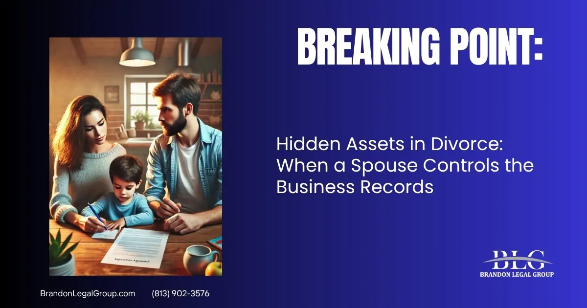 hidden assets in divorce when a spouse controls the business records