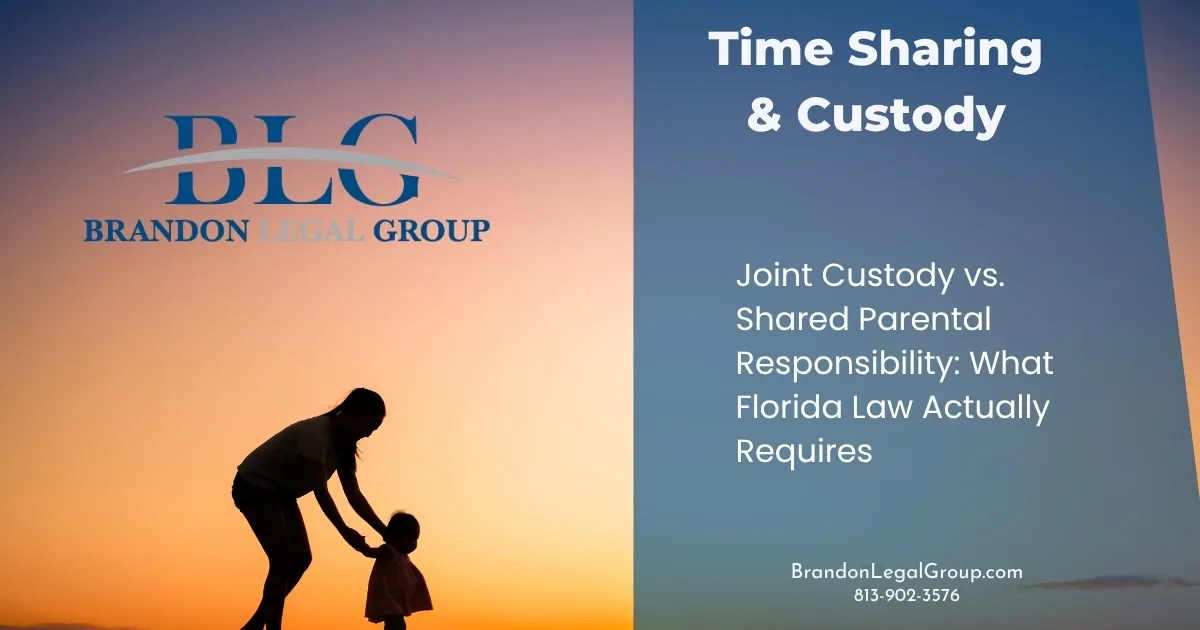 joint custody vs. shared parental responsibility what florida law actually requires